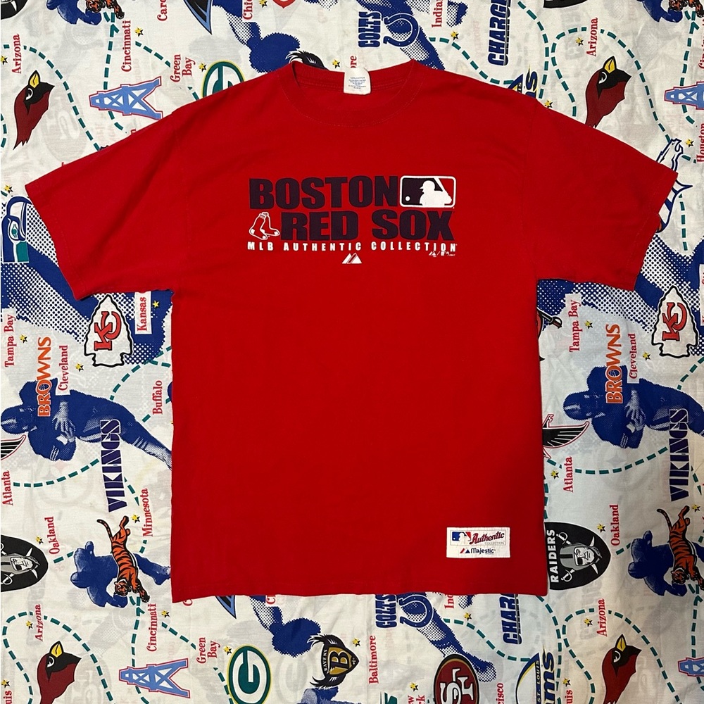 Vintage 2007 Majestic MLB Authentic Boston Red Sox Heavy Graphic T Shirt